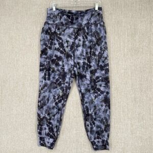 Athleta Joggers Women L Purple Salutation Printed Jogger Tie Dye High Waisted